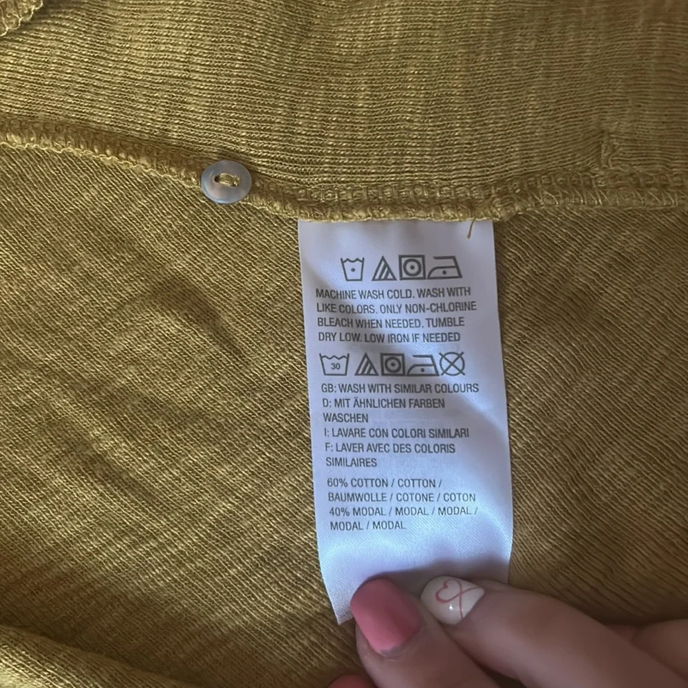 LOGO by Lori Goldstein Yellow Waterfall Cardigan - Picture 9 of 12